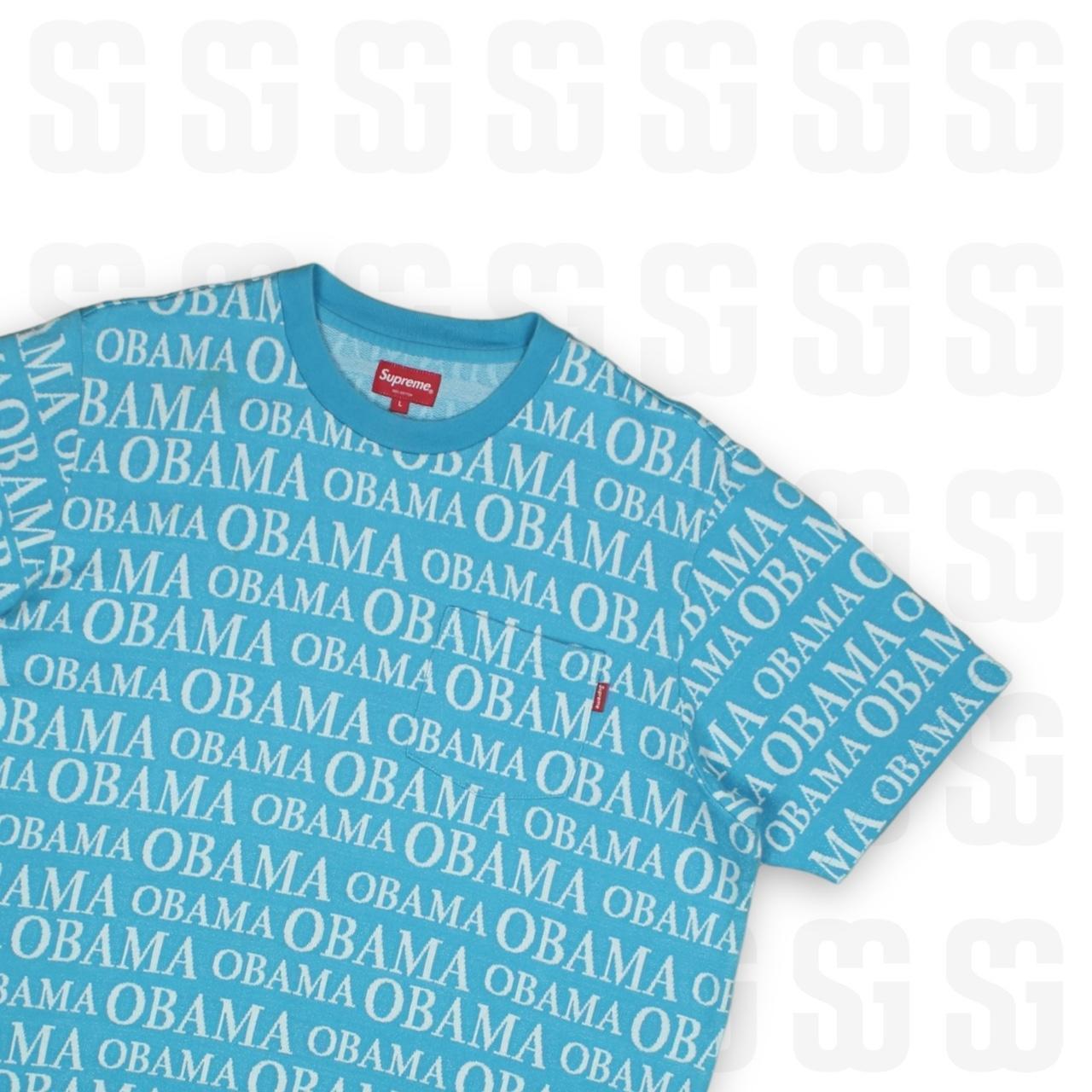 Large Blue Supreme Obama Jacquard Tshirt Tee Street Garms