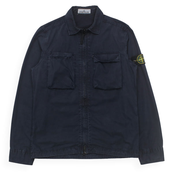 Stone Island Garment Dyed Cotton 2-Pocket Overshirt