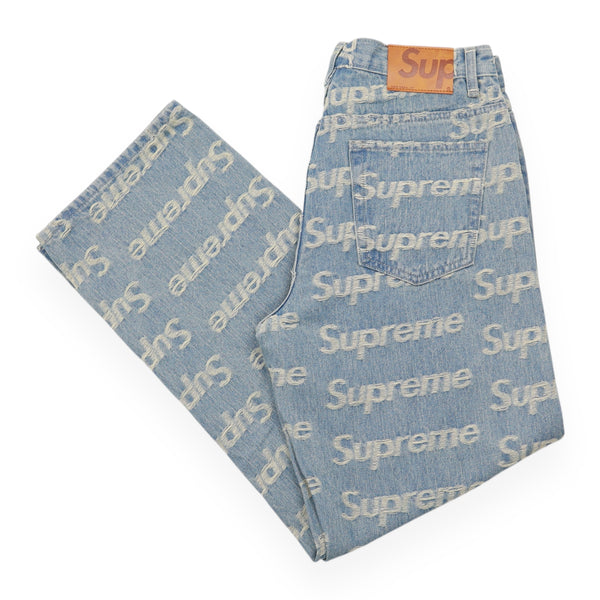 Supreme Freyed Logo Denim Trousers