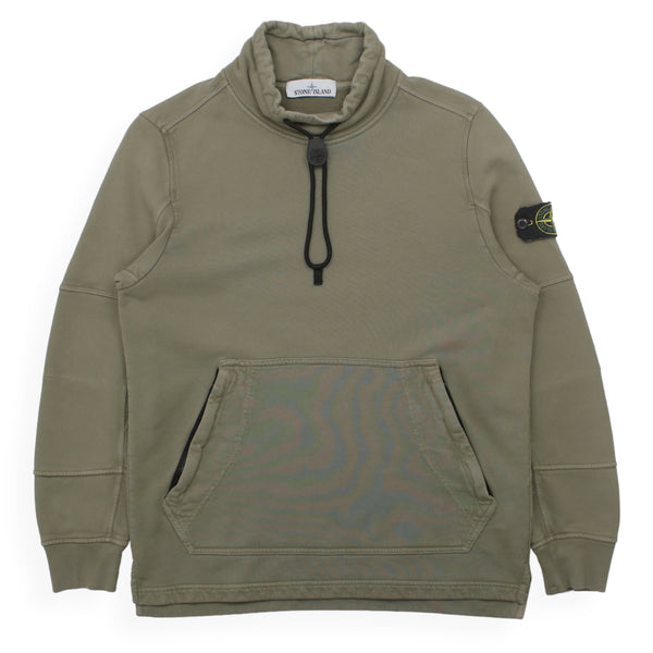 Stone Island Garment Dyed Funnel Neck Smock Jumper Sweatshirt