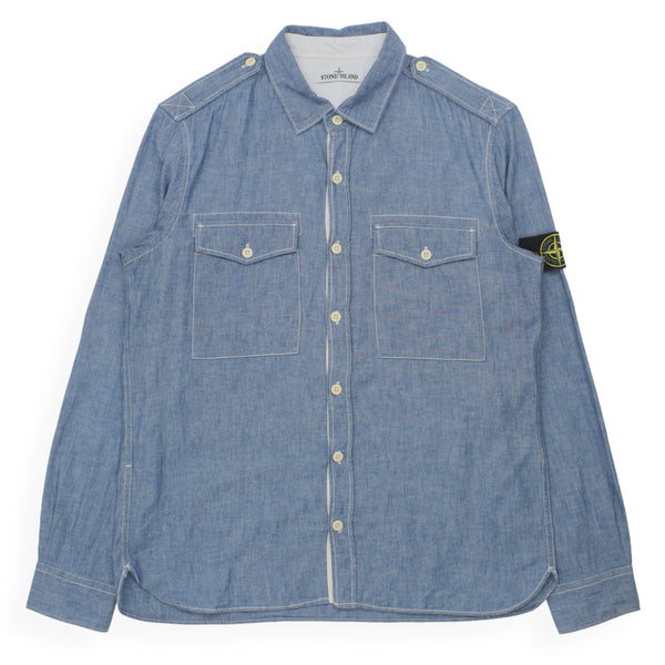 Stone Island Cotton Chambray Overshirt