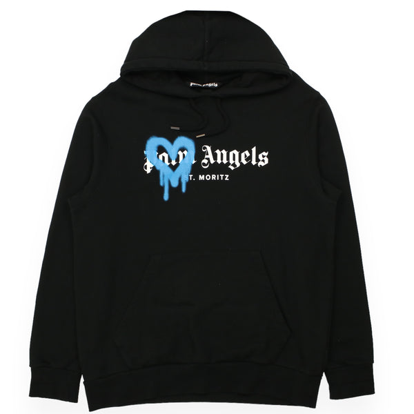 Palm Angels St Mortiz Heart Spray Hoodie