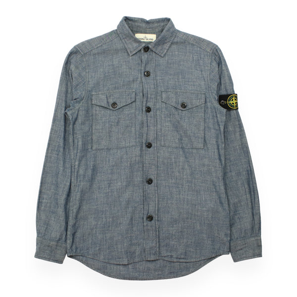 Stone Island Chambray Button Up Overshirt