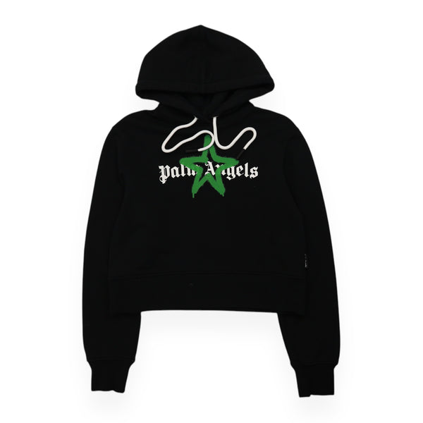 Palm Angels Cropped Star Sprayed Hoodie